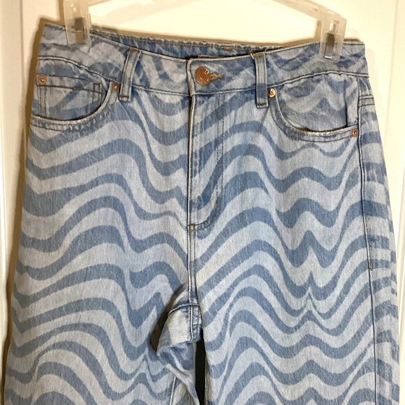 Garage Denim Jambe Women's Girl's Wide Leg Jeans Hazy Blue Raw Hem Size 3 - Picture 2 of 10